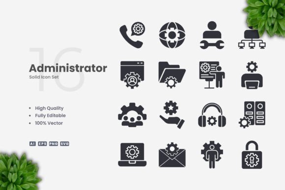 Administrator Solid Icons Graphics