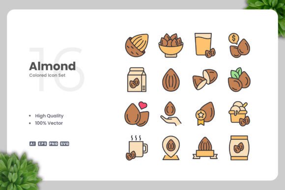 Almond Color Icons: A Graphic Design Asset for Modern Branding