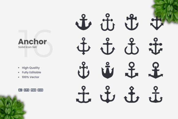 Anchor Solid Icons: Modern Graphics for Clean Design