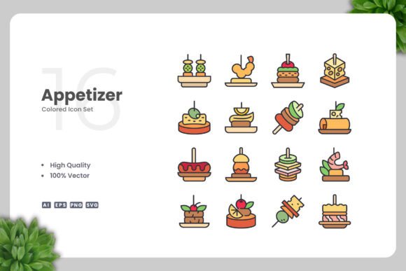 Appetizer Color Icons
