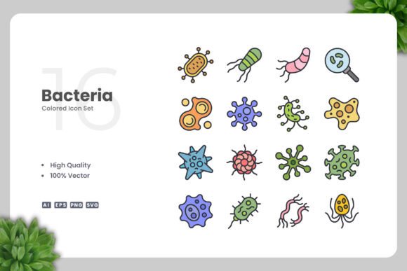 Bacteria Color Icons Graphics