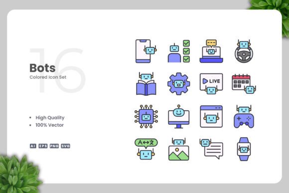 Bots Color Icons Graphics