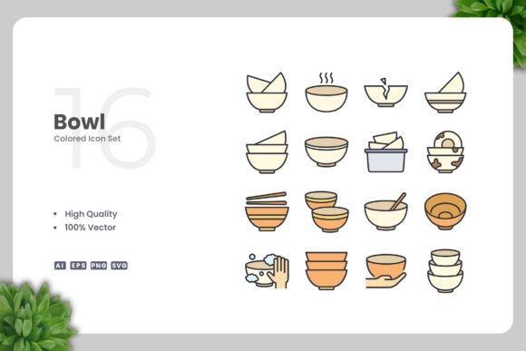 Bowl Color Icons Graphics