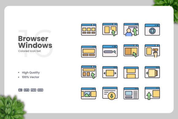 Browser Windows Color Icons for Modern Branding
