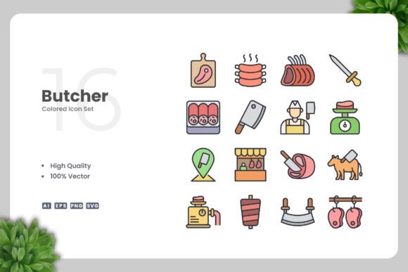 Butcher Color Icons