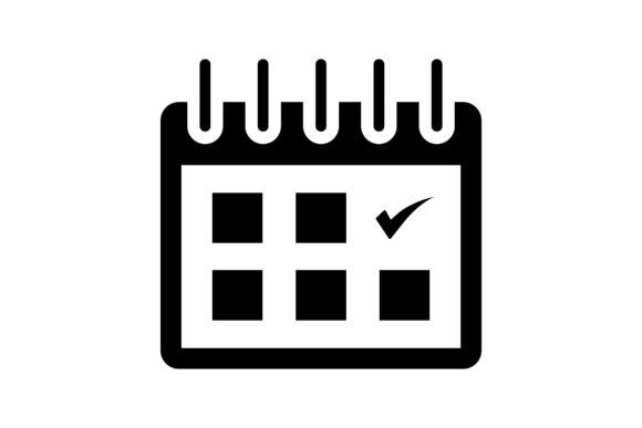 Calendar Checkmark Done Icon Graphics