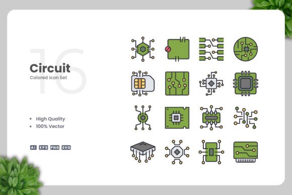 Circuit Color Icons Graphics