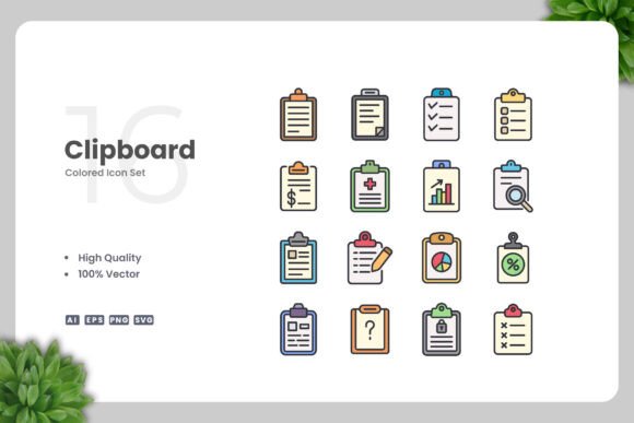 Clipboard Color Icons Graphics