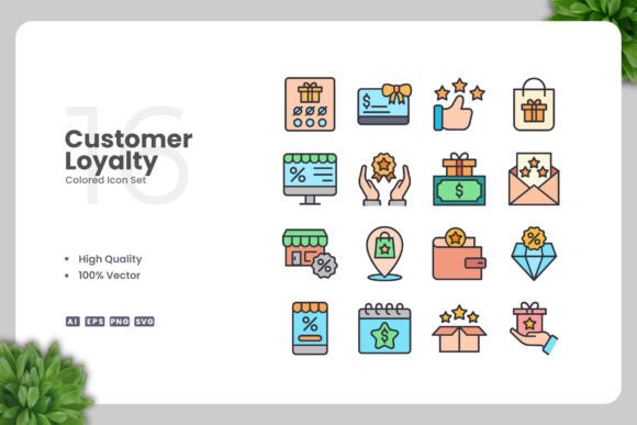 Customer Loyalty Color Icons