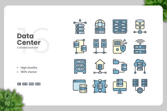 Data Center Color Icons