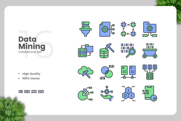 Data Mining Color Icons Graphics