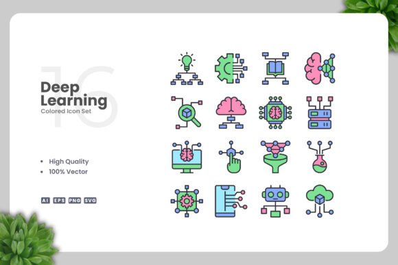 Deep Learning Color Icons Graphics
