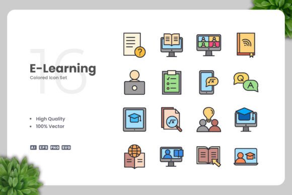 E-Learning Color Icons Graphics
