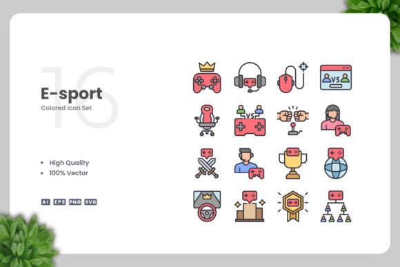 E-sport Color Icons Graphics