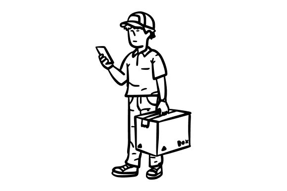 Express Delivery Person Graphics for Crafting