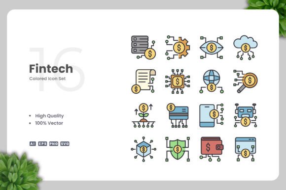 Fintech Color Icons Graphics