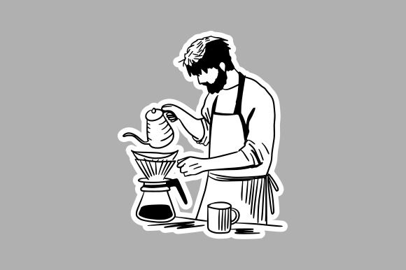 Handcrafted Barista with Pour Over Graphics