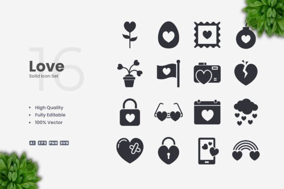 Love Solid Icons: A Reliable Graphic Design Asset for Digital Sellers