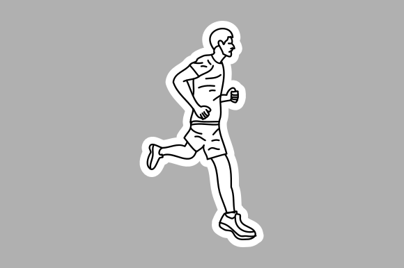 Minimalist Running Doodle Graphics