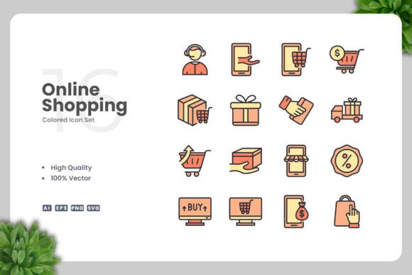 Online Shopping Graphics and Icons for Modern Branding