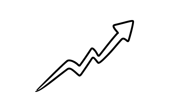 Rising Arrow with Business Growth Graphics