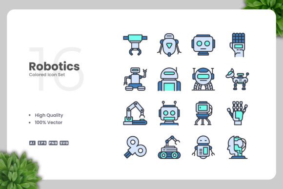 Robotics Color Icons: A Modern Graphic Asset for Versatile Design