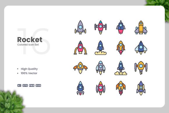Rocket Color Icons Graphics