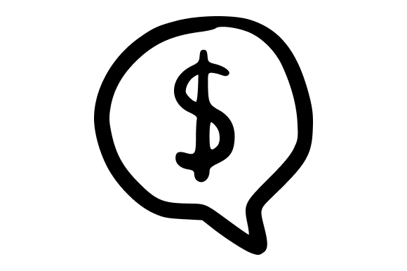 Speech Balloon with Dollar Symbol Graphics