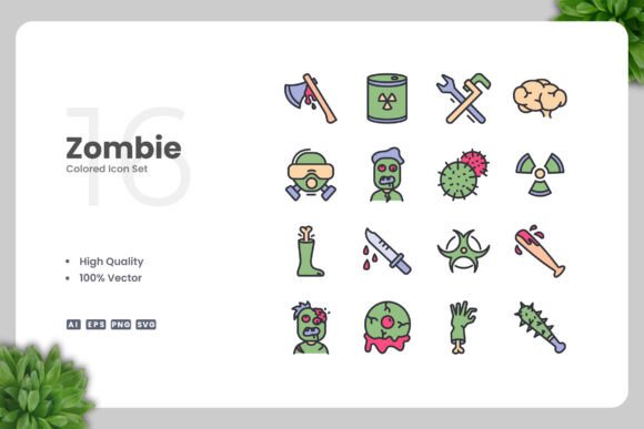 Zombie Color Icons Graphics